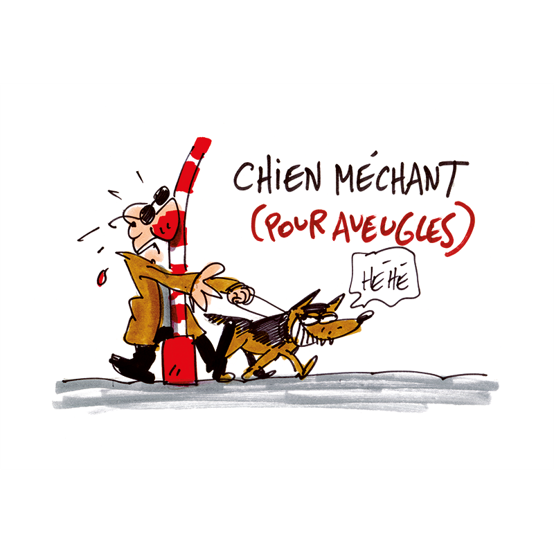Chien méchant pour aveugle 